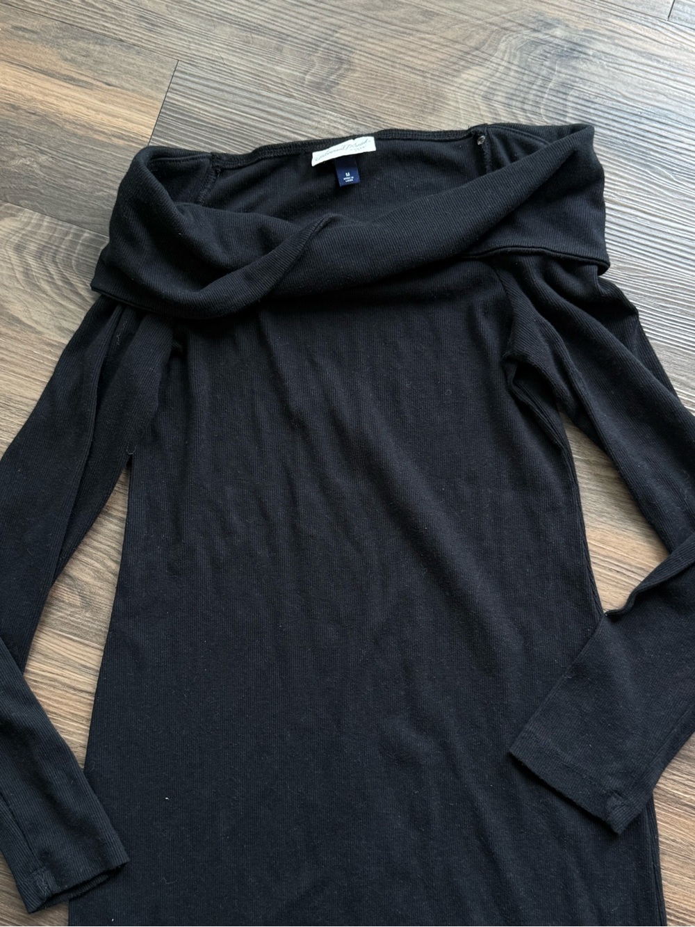 Universal Thread Black Fold-Over Off-Shoulder Sweater Dress